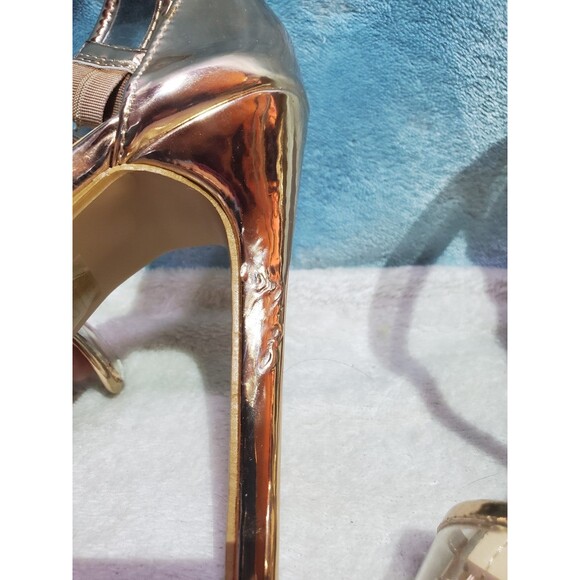 Fashion Nova 6.5 Jacobies Rose Gold High Heels 7 1/2" x 3 1/2" x 9" - Picture 3 of 8
